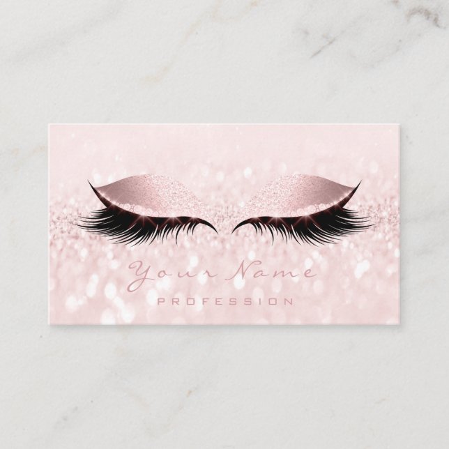 Carte De Visite Maquillage Artiste Lashes Parties scintillant Pink (Devant)