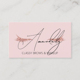 Carte De Visite Maquillage Artiste Lashes QRLOGO Microblade Rose N