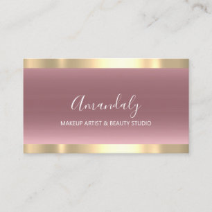 Carte De Visite Maquillage Artiste Nails Beauté SPA Rose Or Simple