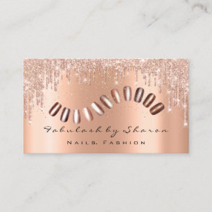 Carte De Visite Maquillage Artiste Nails Déchets de cuivre Rose La