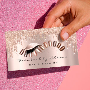 Carte De Visite Maquillage Artiste Nails Parties scintillant Lashe