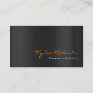 Carte De Visite Maquillage Artiste noir gris orange calligraphie
