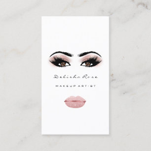 Carte De Visite Maquillage Artiste Oeil Lashes Rose Oebrow Lèvres 