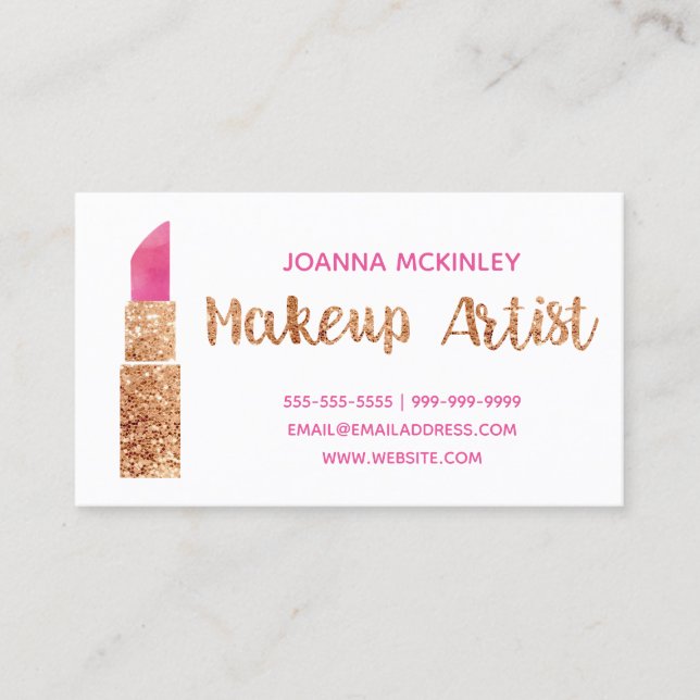 Carte De Visite Maquillage Artiste Parties scintillant or Aquarell (Devant)