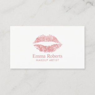 Carte De Visite Maquillage Artiste Parties scintillant Rose Lips d