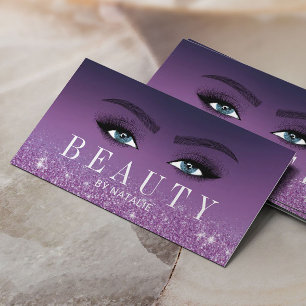 Carte De Visite Maquillage Artiste Parties scintillant violet Salo