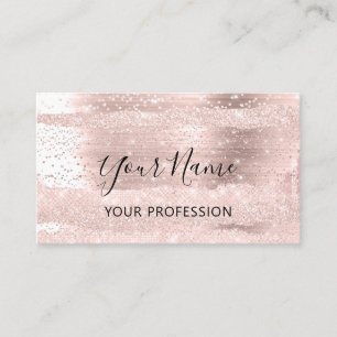 Carte De Visite Maquillage Artiste Rose Cosmetologue Confetti Stro
