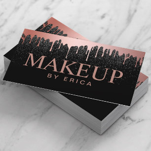 Carte De Visite Maquillage Artiste Rose Gold Drives Parties scinti