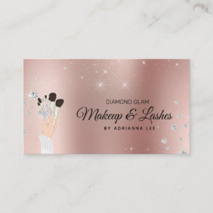 Carte De Visite Maquillage Artiste Rose Gold & Parties scintillant