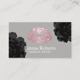 Carte De Visite Maquillage Artiste Rose Gold Parties scintillant L