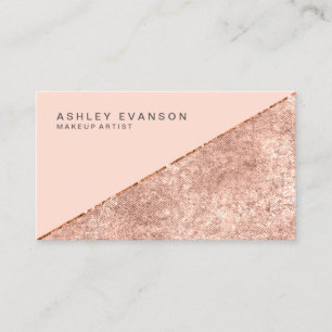 Carte De Visite Maquillage Artiste Rose Gold Shimmer Élégant