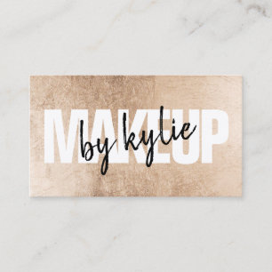 Carte De Visite Maquillage artiste signature en gras script rose f