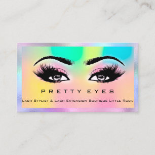 Carte De Visite Maquillage Artiste sourcils Lash rose Holographe a