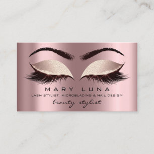 Carte De Visite Maquillage Artiste sourcils Lashes Rose social