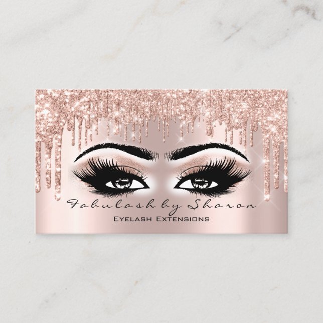 Carte De Visite Maquillage Artiste Yeux Lashes Parties scintillant (Devant)
