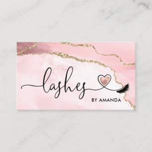 Carte De Visite Maquillage Artiste Yeux Lashes Rose Vider