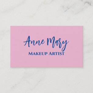 Carte De Visite Maquillage bleu rose Artiste Beauté Salon de coiff