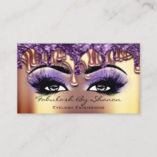 Carte De Visite Maquillage Brow Eyelash Gold Drivers Purple