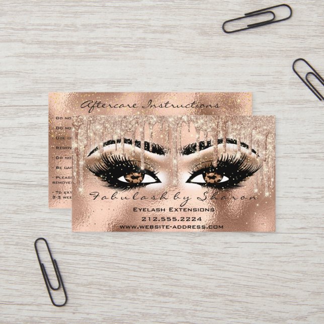 Carte De Visite Maquillage Brown Lashes Eyebrow (Devant/Arrière en situation)