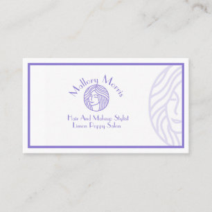 Carte De Visite Maquillage/coiffure couleur violet moderne et tend
