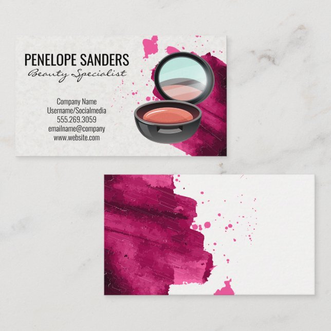 Carte De Visite Maquillage compact | Contour (Devant / Derrière)