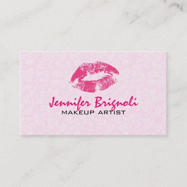 Carte De Visite Maquillage Damas rose (Devant)