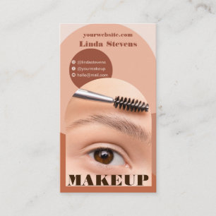 Carte De Visite Maquillage d'arc moderne boho photo qr code logo