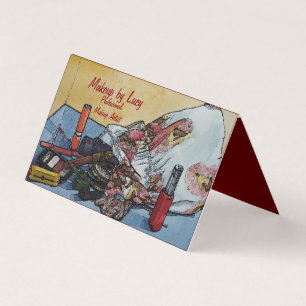 Carte De Visite maquillage d'artiste design rétro maquillage de sa