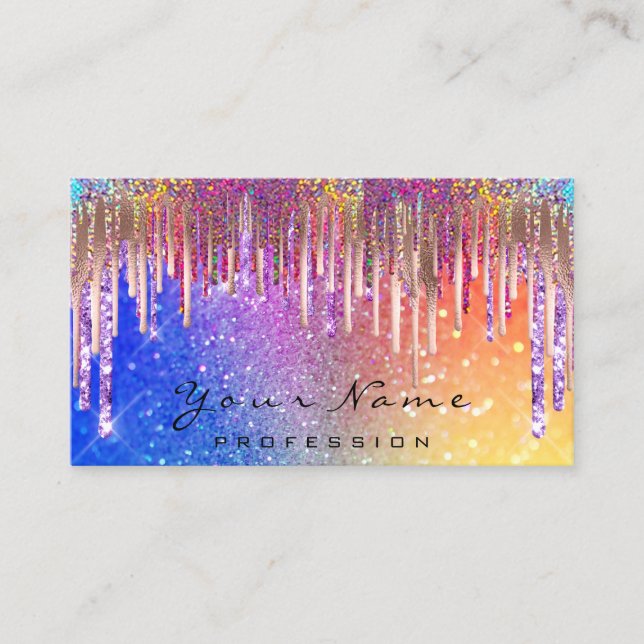 Carte De Visite Maquillage de clous Artiste Holographe Parties sci (Devant)