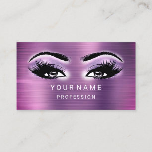 Carte De Visite Maquillage de couleur pourpre fumé Éyelash gris