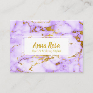 Carte De Visite Maquillage de marbre pourpre d'or chic de *~*