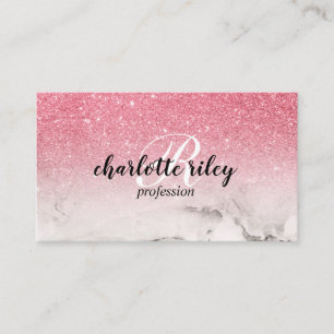 Carte De Visite Maquillage de salon Monogramme de Parties scintill