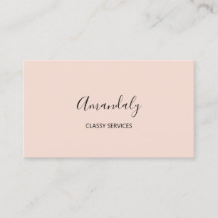 Carte De Visite Maquillage de script minimaliste Élégant Blush