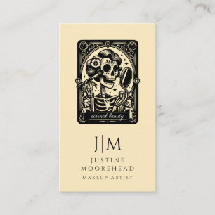 Carte De Visite Maquillage de Tarot Artiste Skeleton Creme