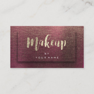 Carte De Visite Maquillage de type or Bourgogne 3D Effet Lin
