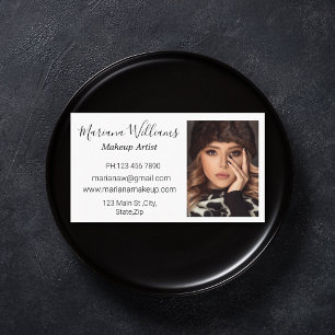 Carte De Visite maquillage d'écriture minimaliste chic photo de l'
