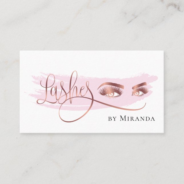 Carte De Visite Maquillage des yeux de Rose d'or Faux (Devant)