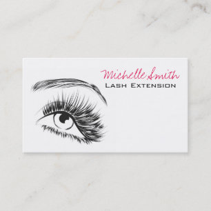Carte De Visite Maquillage d'extension minimaliste noir et blanc