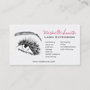 Carte De Visite Maquillage d'extension minimaliste noir et blanc