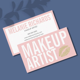 Carte De Visite Maquillage Élégante Typographie Parties scintillan
