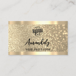 Carte De Visite Maquillage Esthétique Lash Nails Code QR Logo Or