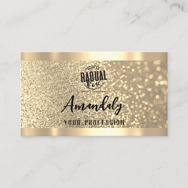Carte De Visite Maquillage Esthétique Lash Nails Code QR Logo Or (Devant)