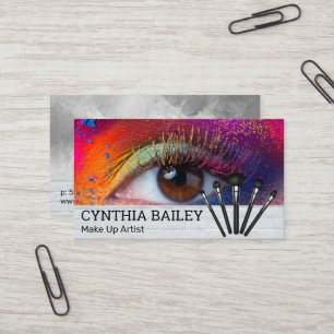 Carte De Visite Maquillage et brosses colorés   Les femmes yeux
