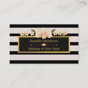 Carte De Visite Maquillage et coiffure Styliste Beauté Salon Rose 