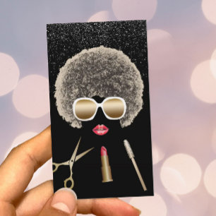 Carte De Visite Maquillage et salon de beauté moderne d'Afro de