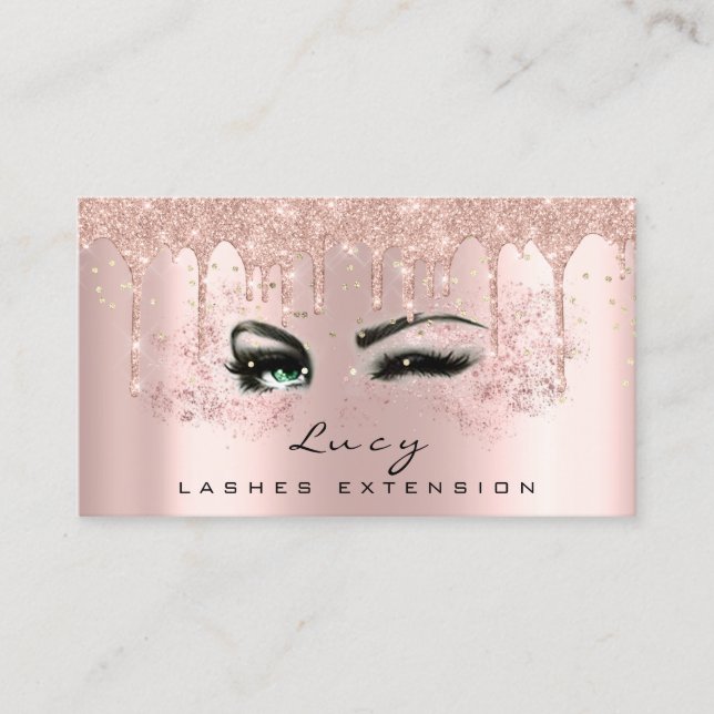 Carte De Visite Maquillage Eyebrow cheveux vert Eyelashes Drivers (Devant)