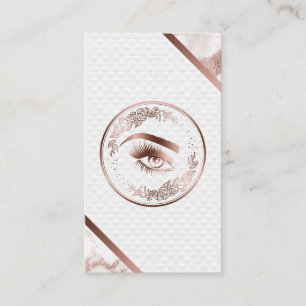 Carte De Visite Maquillage Eyebrow Eyes Lashes Rose Gold Floral