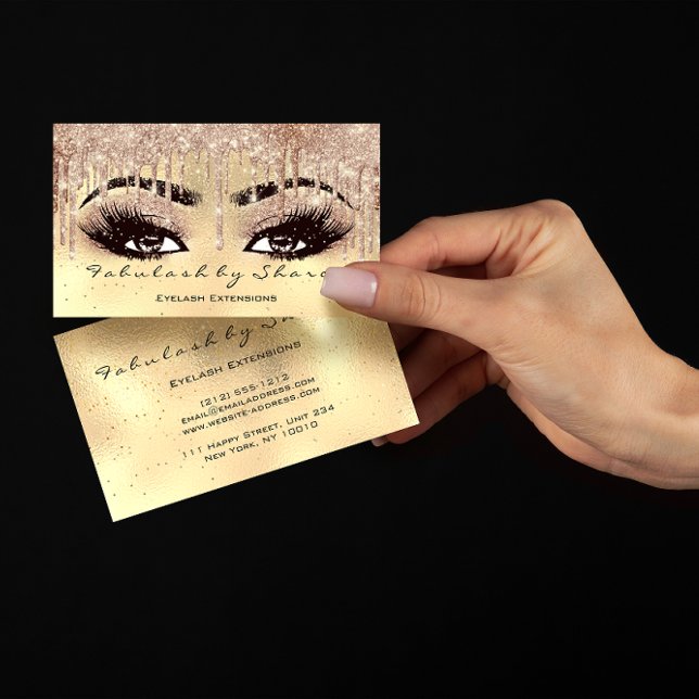 Carte De Visite Maquillage Eyebrow Lashes Parties scintillant Étin (Créateur téléchargé)