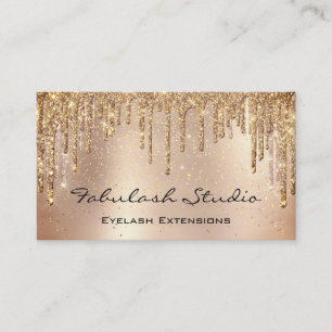 Carte De Visite Maquillage Eyebrow Lashes Parties scintillant Rose