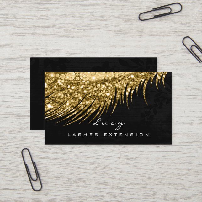 Carte De Visite Maquillage Eyebrow Nom Lash Parties scintillant Mé (Devant/Arrière en situation)